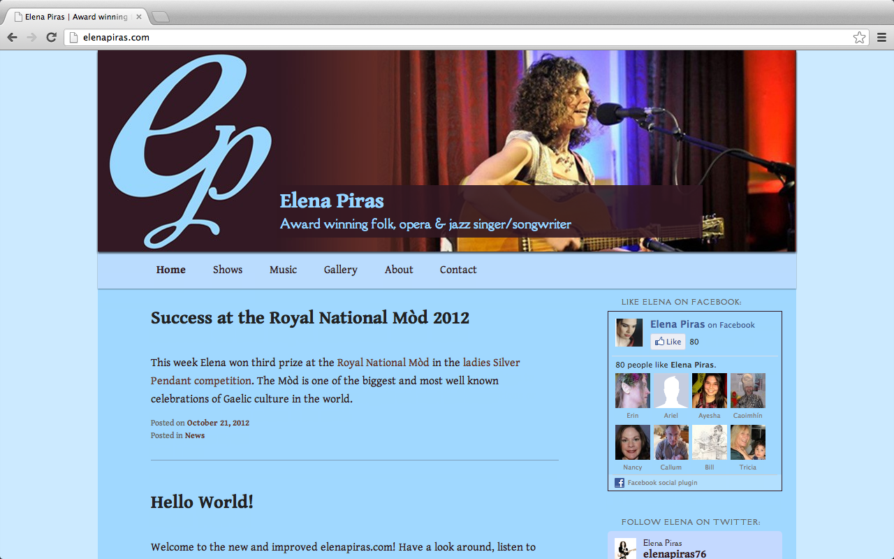 screenshot of elenapiras.com